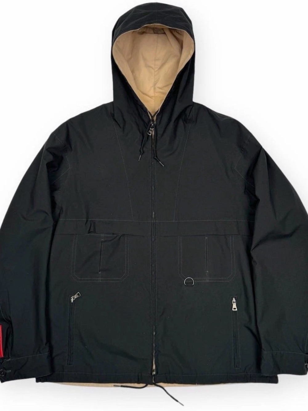 Prada Sport Reversible Gore-Tex Jacket Black/Beige Vintage 1990’s Size 44 As Is
